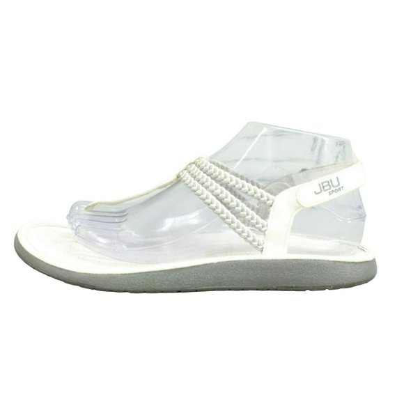 Jambu Shoes - JBU by Jambu White Leather Slip On Slingback Sports Sandals Size 8.5 M